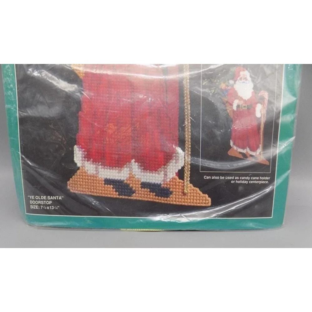 New Bucilla Ye Olde Santa Centerpiece Doorstop Kit Complete #61069 Needlepoint